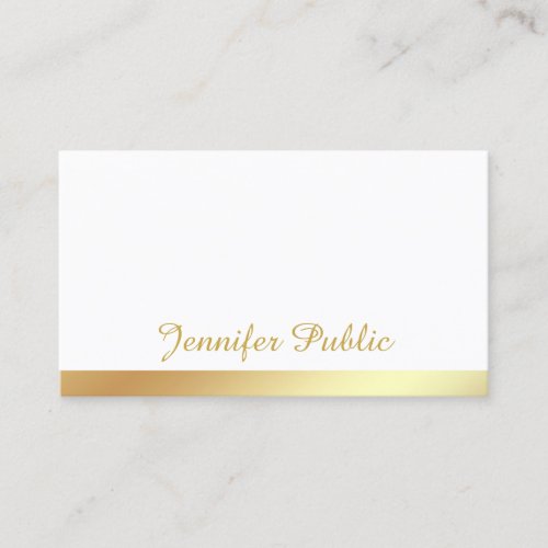 Script Calligraphy Handwritten Gold Elegant Simple Business Card