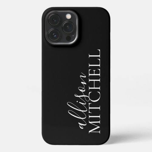 Script Calligraphy Minimalist Black iPhone 13 Pro Max Case