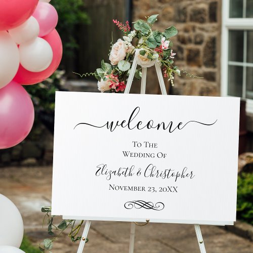 Script Calligraphy Minimalist Wedding Welcome Sign