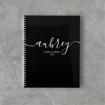 Script Calligraphy Modern Black Planner<br><div class="desc">Minimalist features name in modern handwriting font.</div>