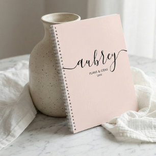 Script Calligraphy Modern Blush Pink Planner