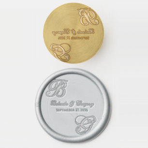 Script Calligraphy Monogram Initials Wedding Wax Seal Stamp