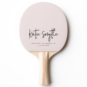 Script Calligraphy Name Minimalist Blush Pink Ping Pong Paddle