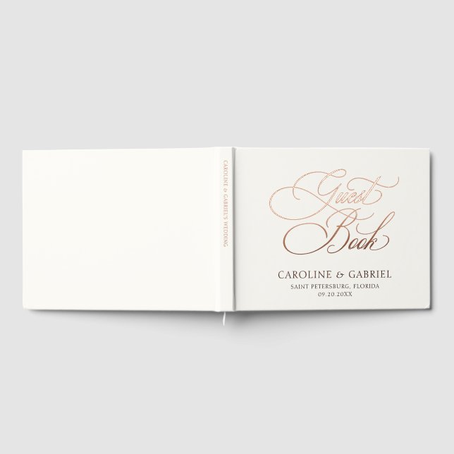 Script Calligraphy Wedding Foil Guest Book (Full)