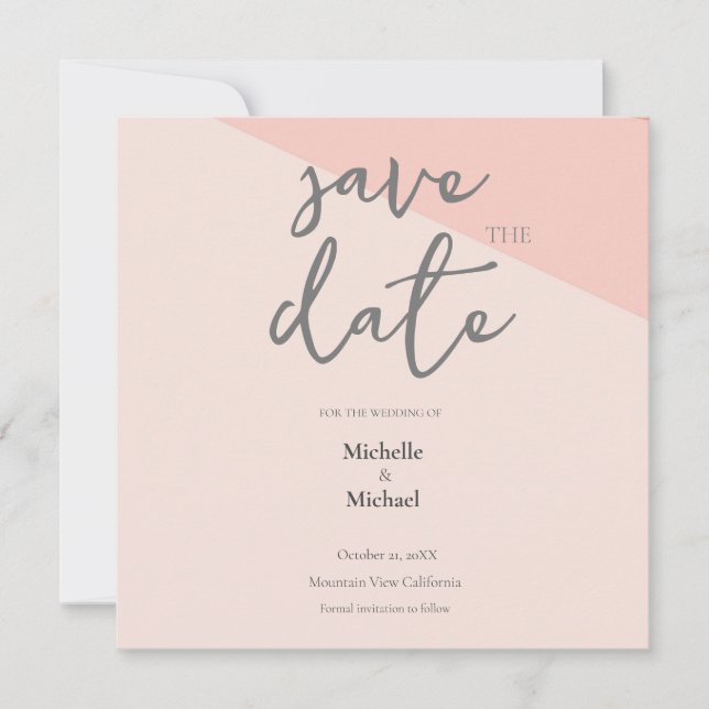 Script Calligraphy Wedding Modern Save the Date (Front)