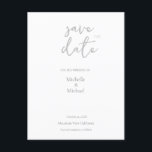 Script Calligraphy Wedding Modern Save the Date Announcement Postcard<br><div class="desc">You can easily change the fonts and colors. You can also add your logo and the background image as you like.</div>