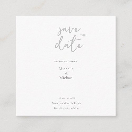 Script Calligraphy Wedding Modern Save the Date Enclosure Card