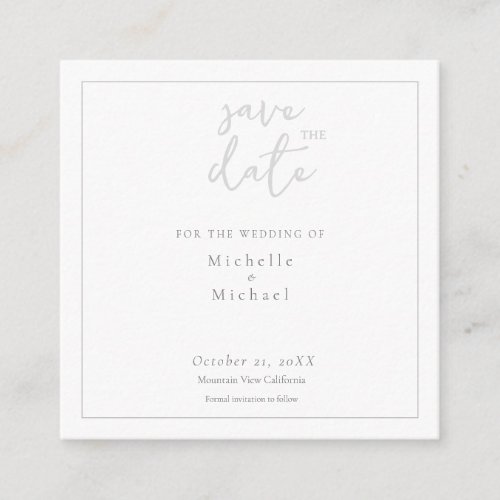 Script Calligraphy Wedding Modern Save the Date Enclosure Card