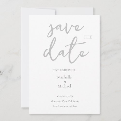 Script Calligraphy Wedding Modern Save the Date Invitation