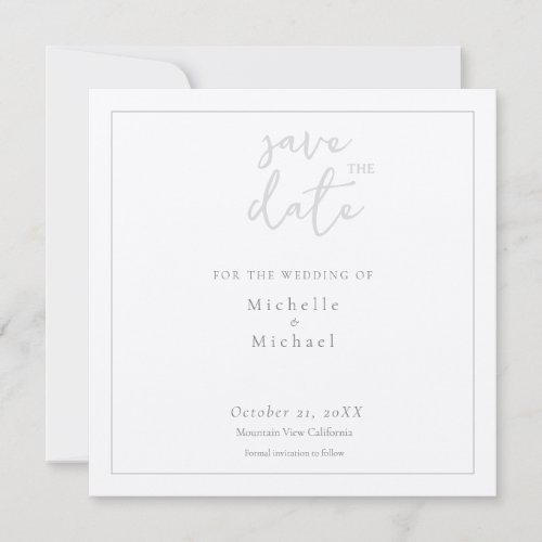 Script Calligraphy Wedding Modern Save the Date Invitation