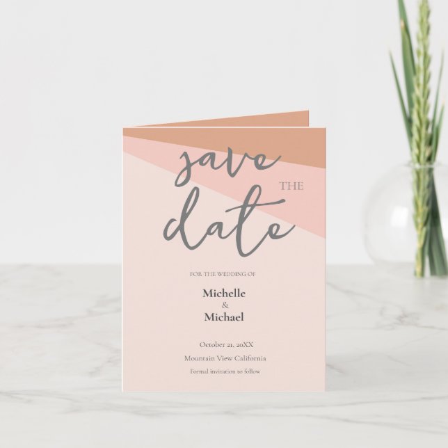Script Calligraphy Wedding Modern Save the Date Invitation (Front)