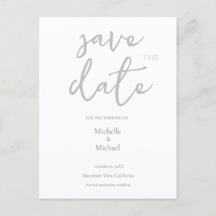 Script Calligraphy Wedding Modern Save the Date Postcard
