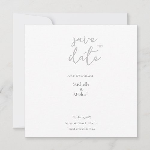 Script Calligraphy Wedding Modern Save the Date Thank You Card