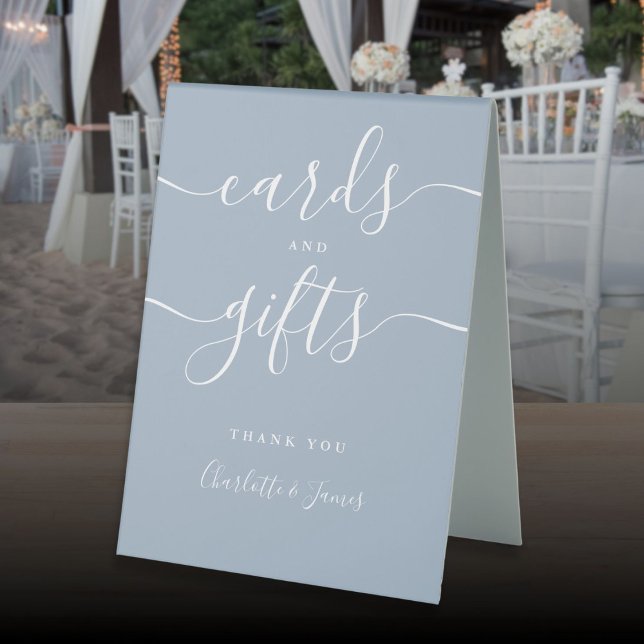 Script Cards And Gifts Dusty Blue Signature Table Tent (Script Cards And Gifts Dusty Blue Signature Table Tent Sign)