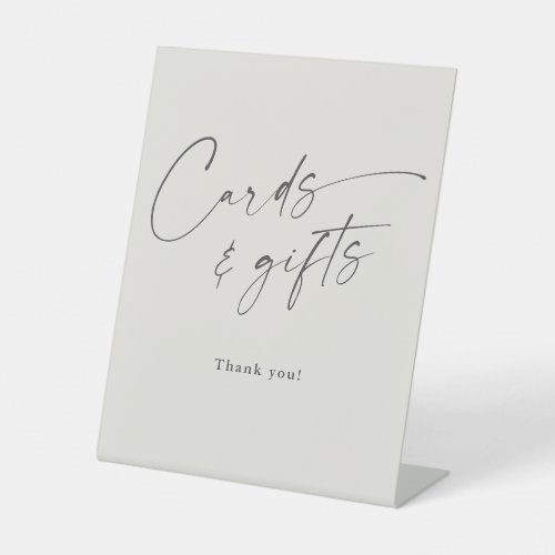 Script Cards and Gifts Neutral Baby Shower Pedestal Sign