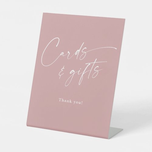 Script Cards and Gifts Pink Baby Shower Pedestal Sign