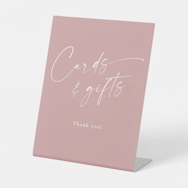Script Cards and Gifts Pink Baby Shower Pedestal Sign (Front)