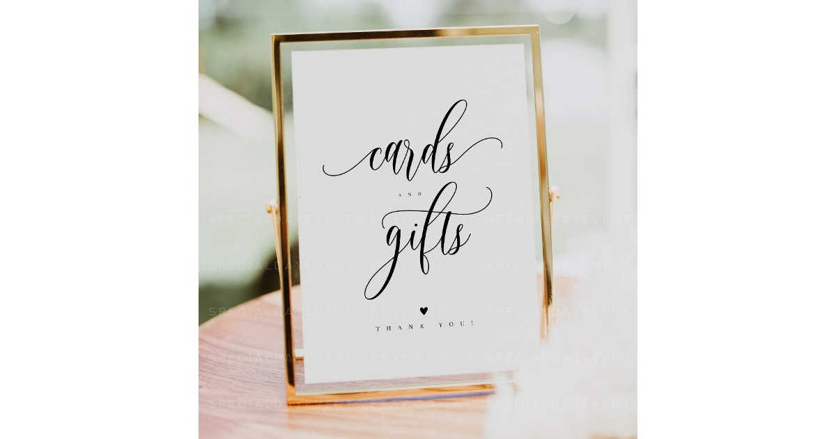 Script Cards and Gifts Sign 8x10