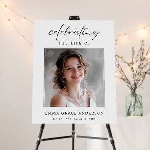 Script Celebration of life Memorial Funeral Photo Foam Board