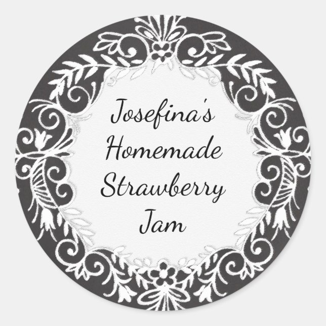 Script Chalkboard Printed Bottle Canning Jar Label (Front)