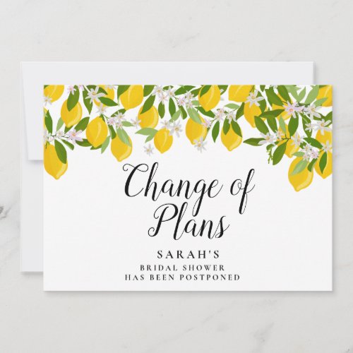 Script Change of Plans Bridal Shower Lemons Save The Date