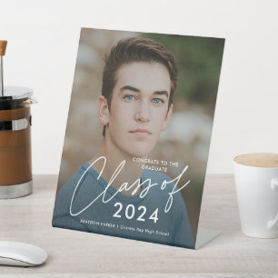 Script Class of 2024 Graduation Welcome Pedestal Sign