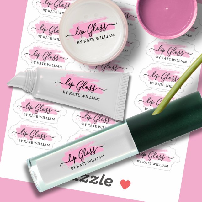 Script Clear Pink Lip balm Labels  (Creator Uploaded)