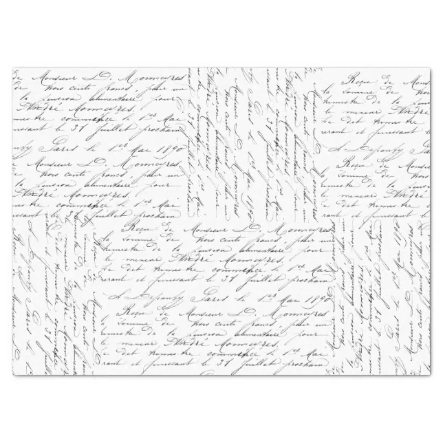Script Collage Tissue Paper | Zazzle