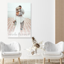 Script Couple Photo Remember This Moment Wedding  Canvas Print