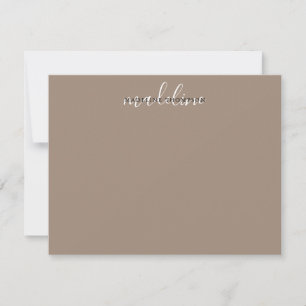 Script Cream Beige With Black Overlay Text Note Card