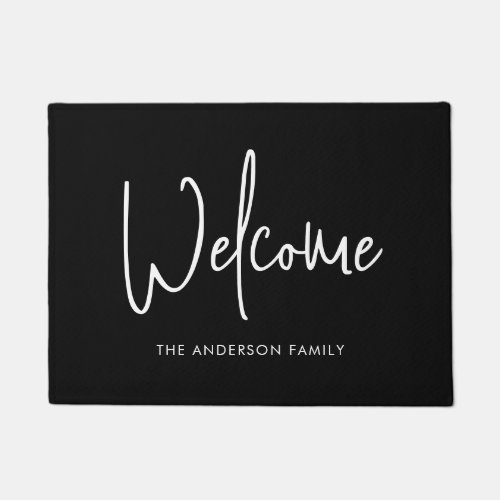 Script Custom Color Minimalist Family Name Welcome Doormat