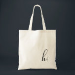 Script Custom Initial Black Monogram  Tote Bag<br><div class="desc">Simple,  modern and elegant. Text and text color is fully customizable. Perfect as a bridesmaid gift,  wedding favor,  birthday or graduation gift. Part of a collection from Parcel Studios.</div>