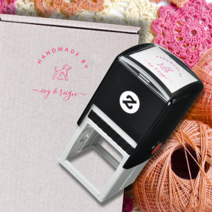  Script Custom logo Handmade by  Self-inking Stamp