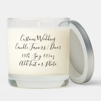 Script Custom Photo or Text 100% Soy Wedding Scented Candle