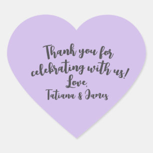 Script Custom Thank You Heart Favor Sticker