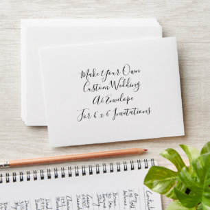 Script Custom Wedding 4"x6" Invitations A6 Envelope