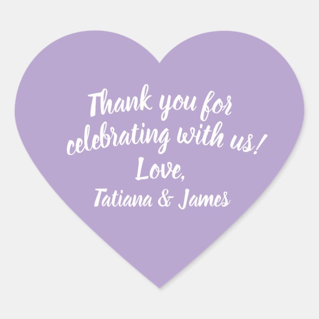 Script Customizable Thank You Heart  Sticker (Front)