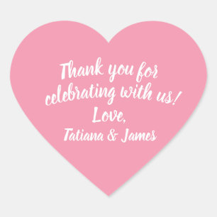 Script Customizable Thank You Heart Sticker