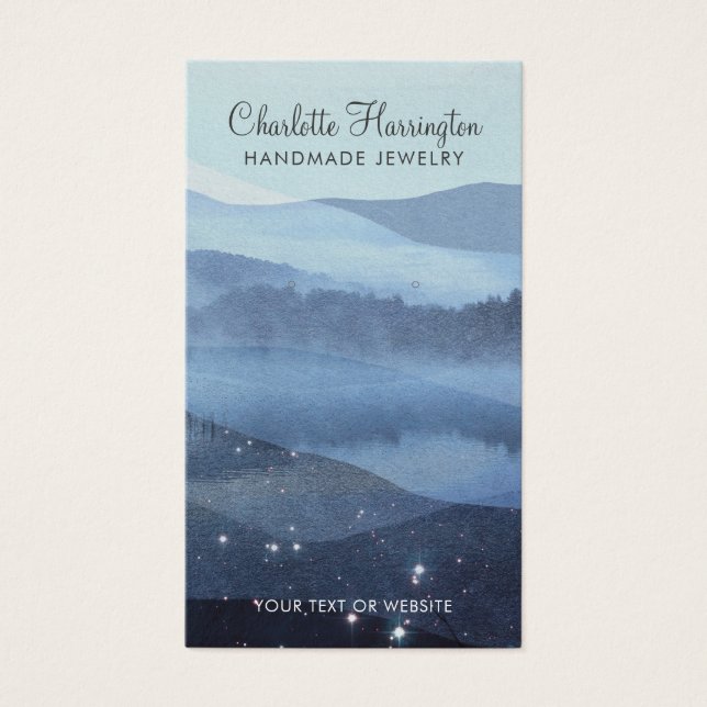 Script Earring Blue Mountain Jewelry Display Cards (Front)