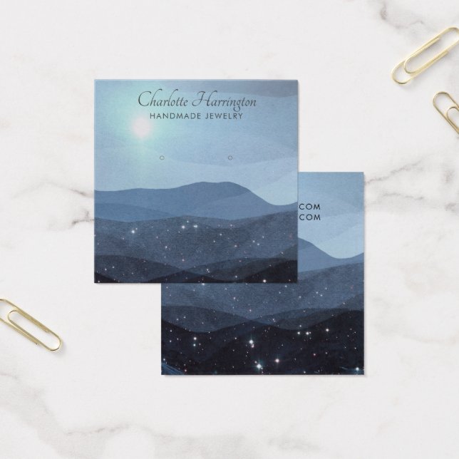 Script Earring Blue Mountains Jewelry Display Card (Office)