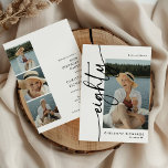 Script Eighty 4 Photo Collage 80th Birthday Invitation<br><div class="desc">Celebrating your milestone birthday has never been this personal and memorable. With our 'Elegant Script 4 Photo 80th Birthday Double Sided Invitation' template, you'll create a custom invite that's uniquely you. Featuring 4 of your favorite photos in a modern collage, age and name are front and center. On the reverse...</div>