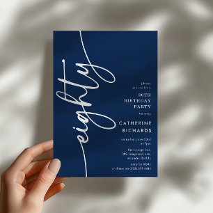 Script Eighty' 80th Birthday Invitation