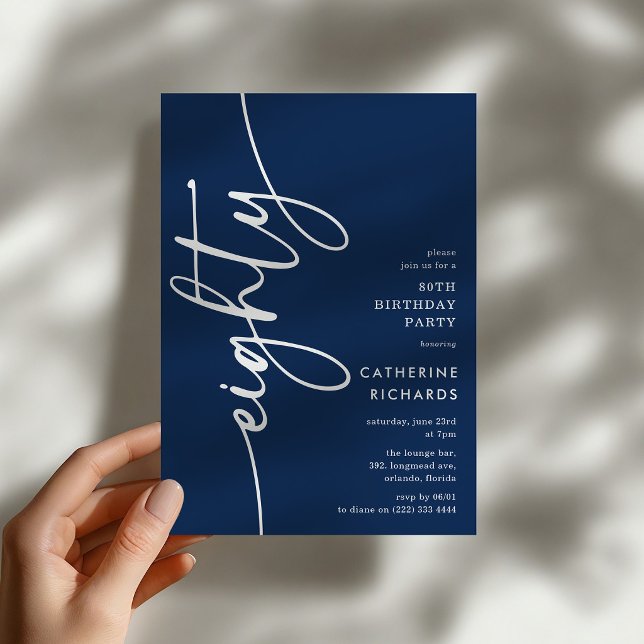 Script Eighty' 80th Birthday Invitation (Creator Uploaded)