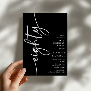Script Eighty' 80th Birthday Invitation