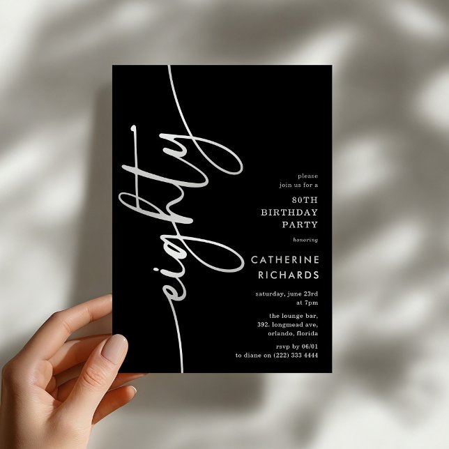 Script Eighty' 80th Birthday Invitation (Creator Uploaded)