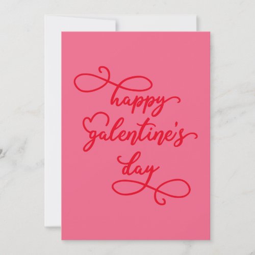 Script Elegant Heart Custom Color Galentines Day Holiday Card