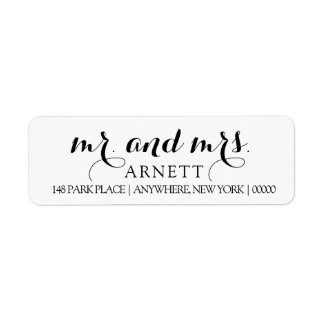 Script Elegant MR & MRS Return Address Labels