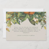 Script elegant wedding citrus botanical modern save the date (Back)