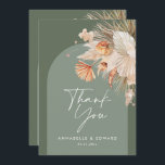 Script elegant wedding thank you sage green modern<br><div class="desc">Script elegant wedding thank you sage green modern card. Part of a modern collection.</div>