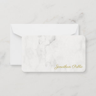 Script Elegant White Marble Template Gold Text